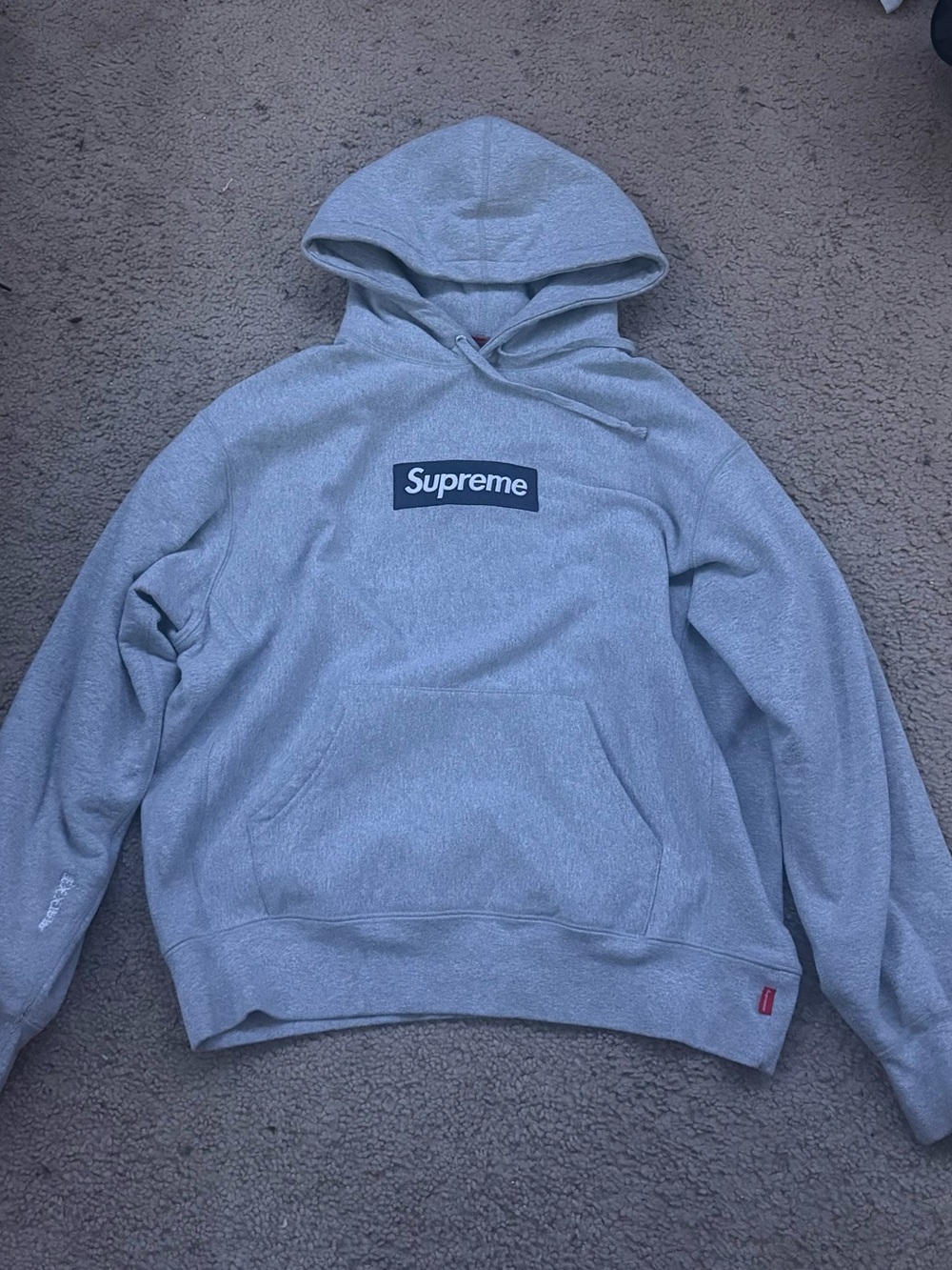 Supreme Gray Box Logo Hoodie - Men's Pullover